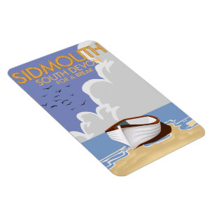 Sidmouth South Devon vintage travel poster. Magnet