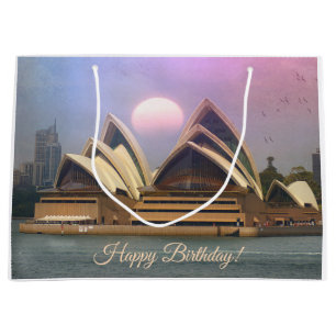 Sidney Australia Opera House Birthday Large Gift Bag