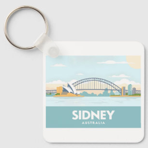 Sidney Australia Opera House Pastel Travel Keychain