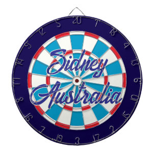 Sidney Australia text template Blue Red White  Dartboard