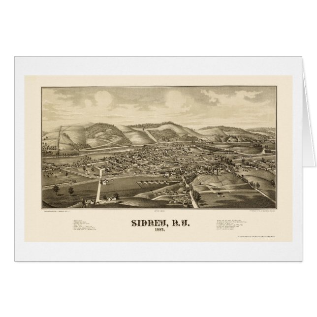 Sidney, NY Panoramic Map - 1887 (Front Horizontal)