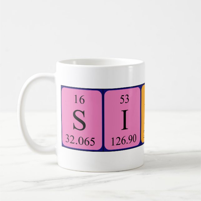 Sidney periodic table name mug (Left)