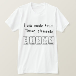Sidney periodic table name shirt