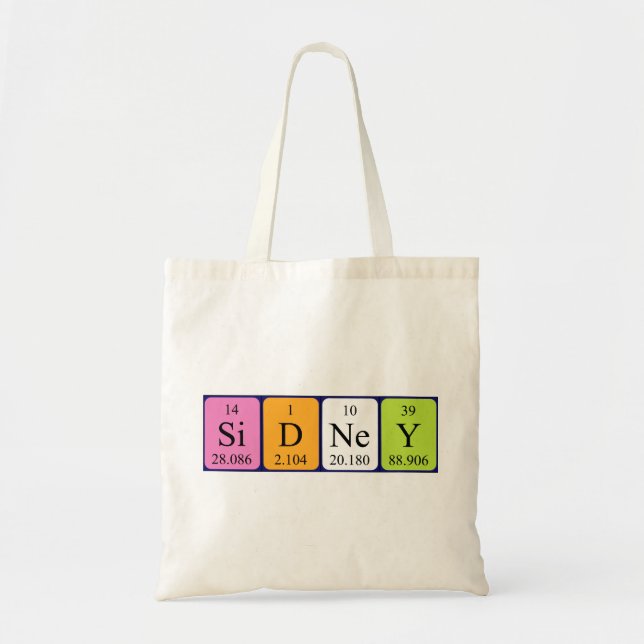 Sidney periodic table name tote bag (Front)