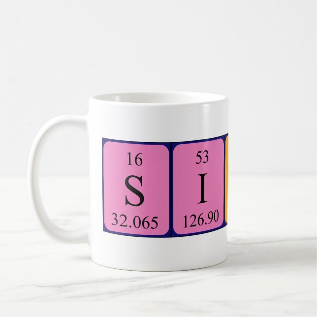 Sidni nom de table périodique mug (Gauche)