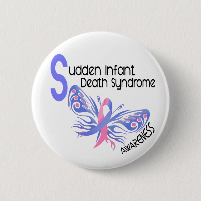 SIDS BUTTERFLY 3.1 2 INCH ROUND BUTTON (Front)