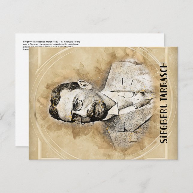 Siegbert Tarrasch Chess Player Postcard (Front/Back)