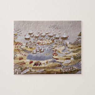 Siege and Naval Battle, plate 13 from 'Pictorial H Jigsaw Puzzle