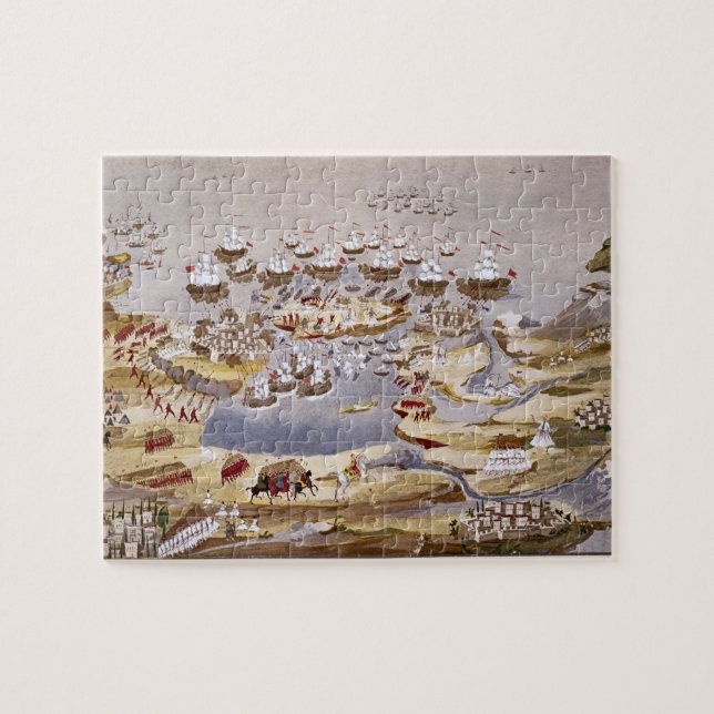 Siege and Naval Battle, plate 13 from 'Pictorial H Jigsaw Puzzle (Horizontal)