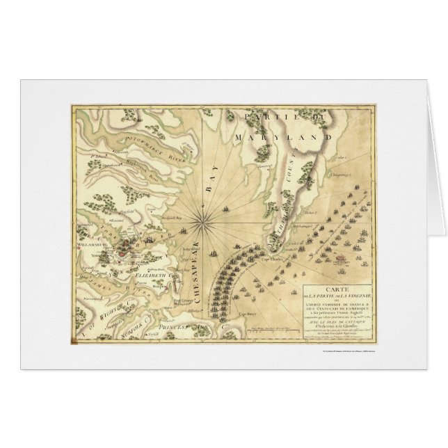 Siège de la carte 1781 de Yorktown (Devant horizontal)