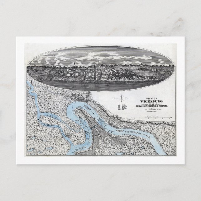 Siège de Vicksburg - Guerre civile Carte panoramiq (Devant)
