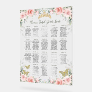 Siège Floral Blush Quinceañera Vert Sage