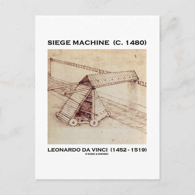 Siege Machine (C. 1480) Leonardo da Vinci Postcard (Front)