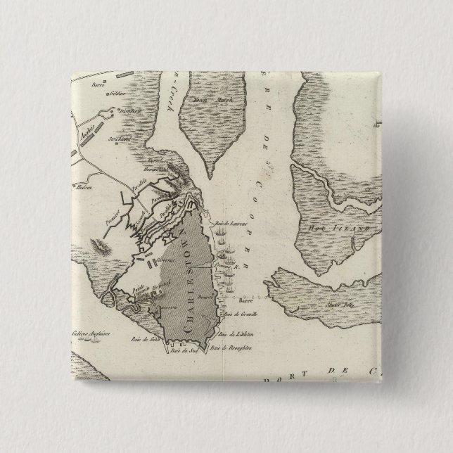 Siege of Charleston 2 Inch Square Button (Front)