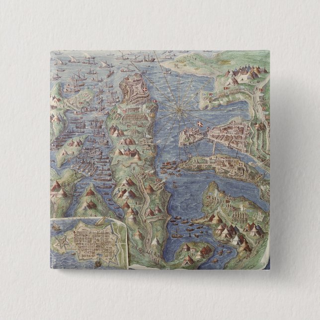 Siege of Malta 2 Inch Square Button (Front)