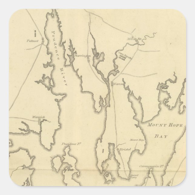 Siege of Newport, Rhode Island Square Sticker (Front)