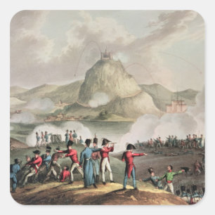 Siege of San Sebastian, engraved by Thomas Square Sticker