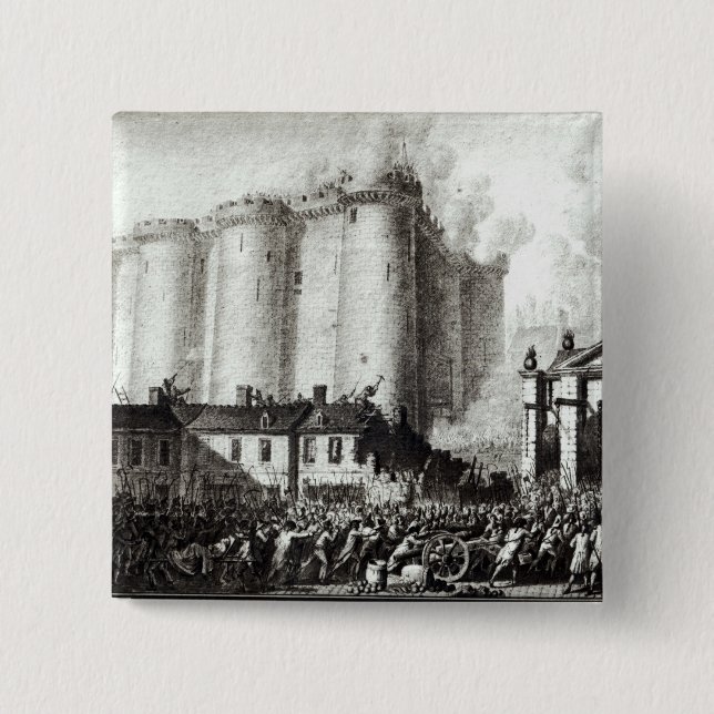 Siege of the Bastille, 14th July 1789 2 Inch Square Button (Front)