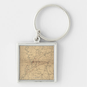Siege of Vicksburg - Civil War Panoramic Map 2 Keychain