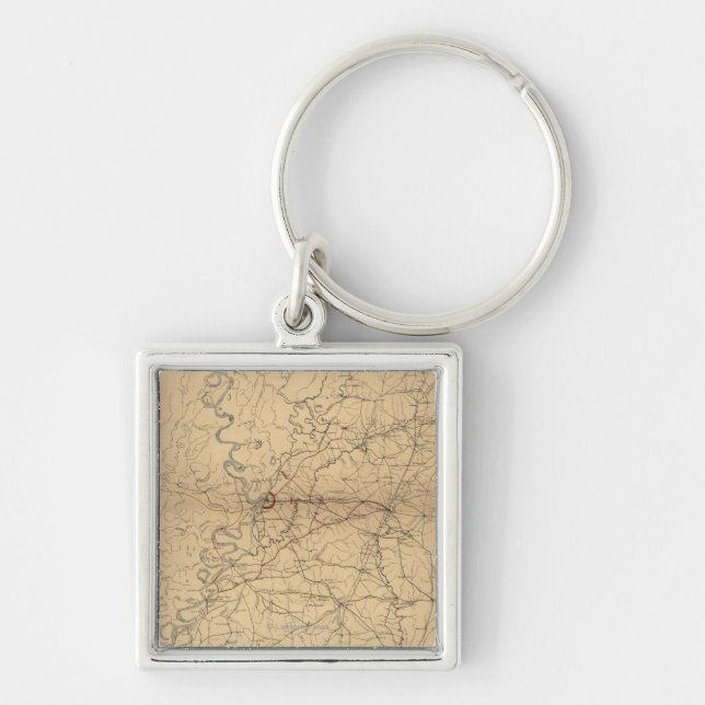 Siege of Vicksburg - Civil War Panoramic Map 2 Keychain (Front)