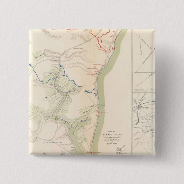 Siege of Yorktown 2 Inch Square Button (Front)