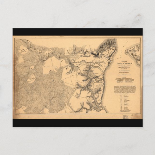 Siege of Yorktown Virginia Civil War Map (1862) Postcard (Front)