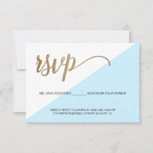 Siège réservé RSVP Or bleu moderne sans envoi post