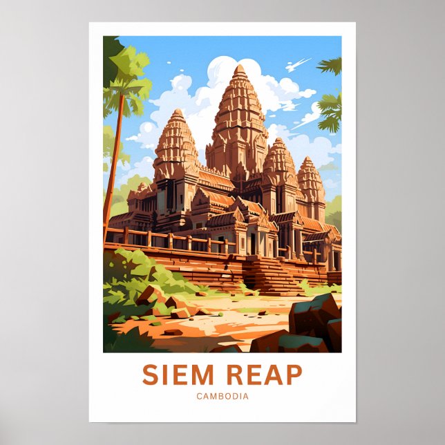 Siem Reap Cambodia Travel Print (Front)