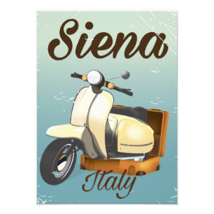 Siena Italy Scooter vacation poster