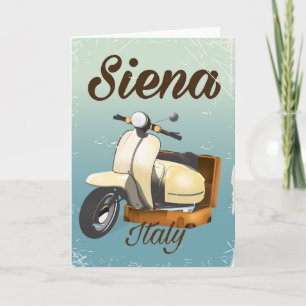 Siena Italy Scooter vacation poster Holiday Card