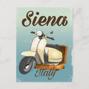 Siena Italy Scooter vacation poster Postcard