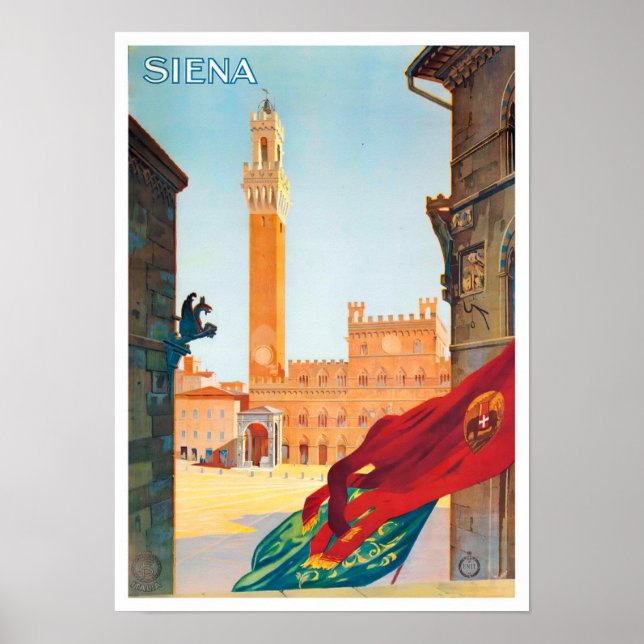 Siena Italy vintage travel Poster (Front)