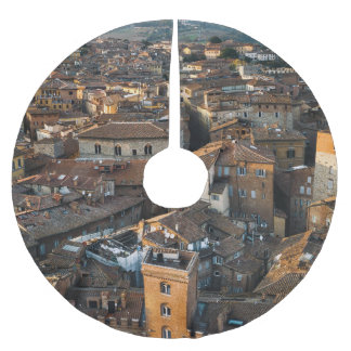 Siena Sunset: Red Roof Panorama Brushed Polyester Tree Skirt