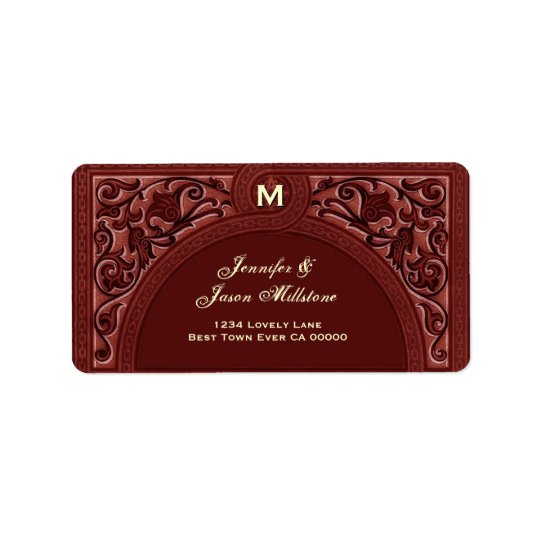 SIENNA and CREAM Floral Arch Wedding Address Label