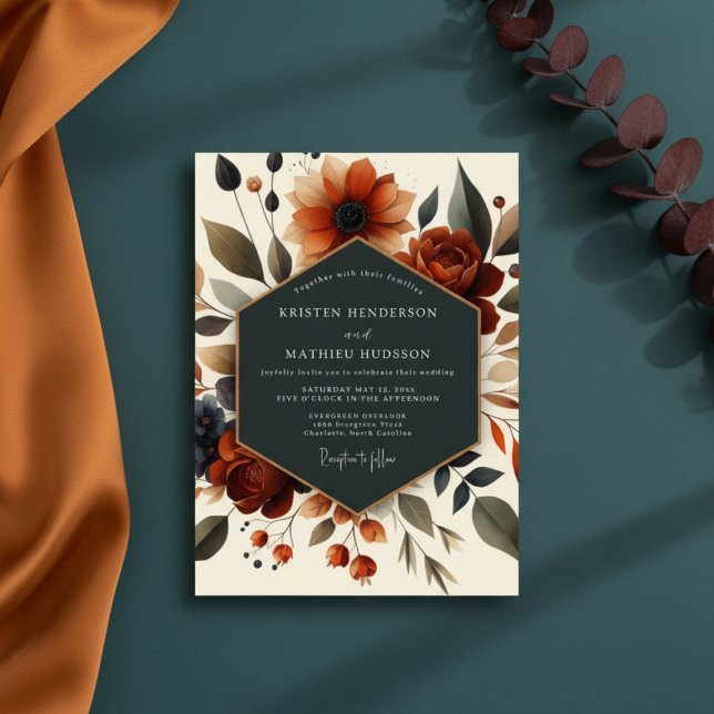 Sienna Autumn Bloom Wedding Invitation (Creator Uploaded)