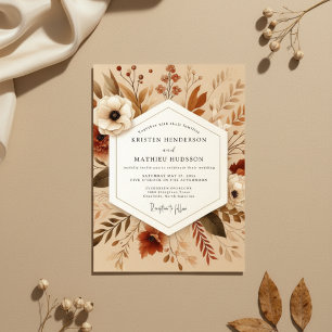Sienna Autumn Botanical Elegance Wedding Invitation