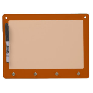 Sienna brown color accent ready to customize dry erase board with keychain holder