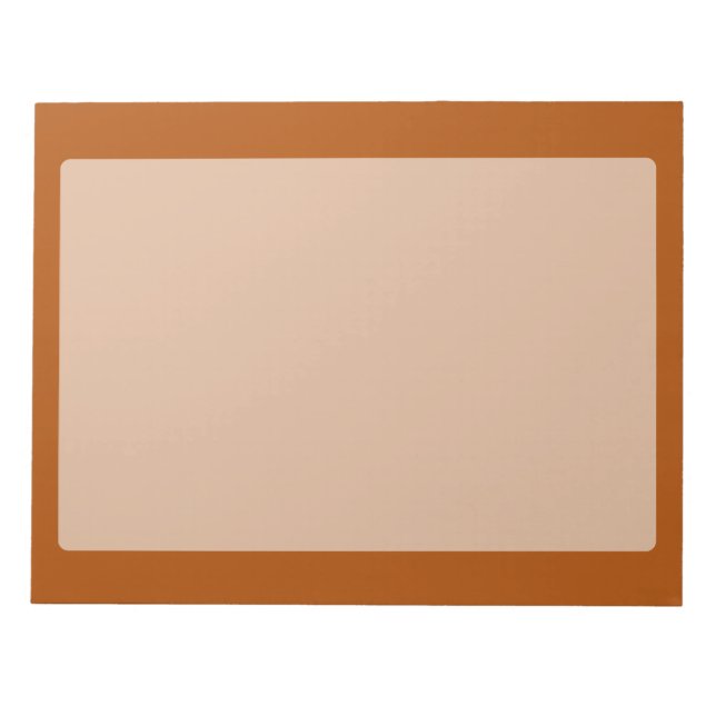 Sienna brown colour accent ready to customize notepad (Front)