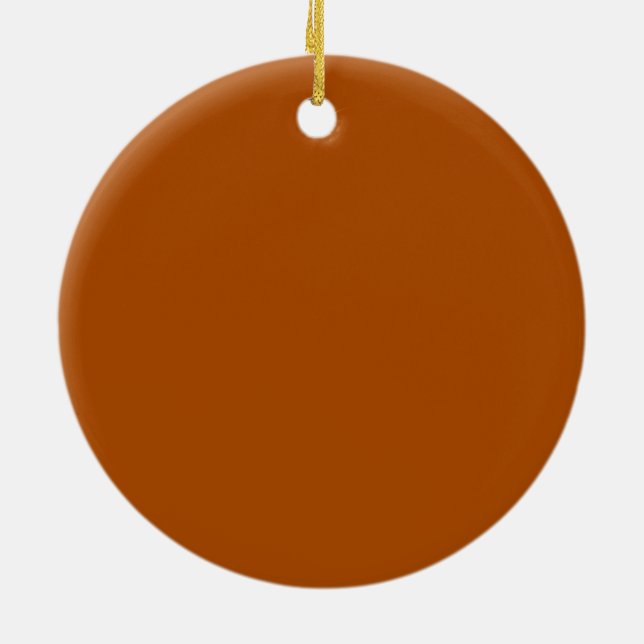 Sienna brown colour decor ready to customize ceramic ornament (Back)