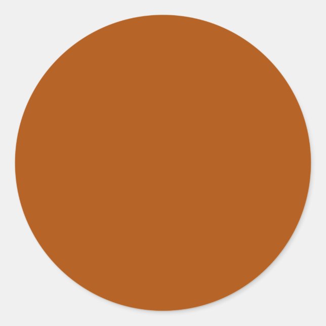 Sienna brown colour decor ready to customize classic round sticker (Front)