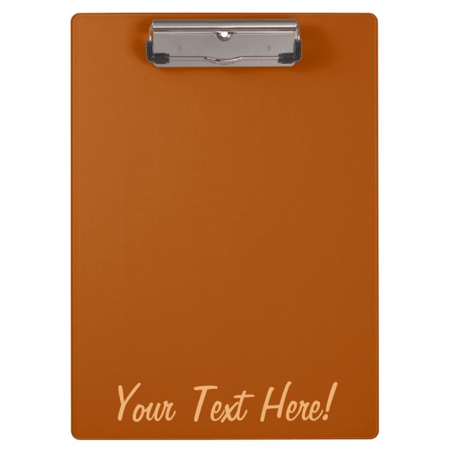 Sienna brown colour decor ready to customize clipboard (Front)