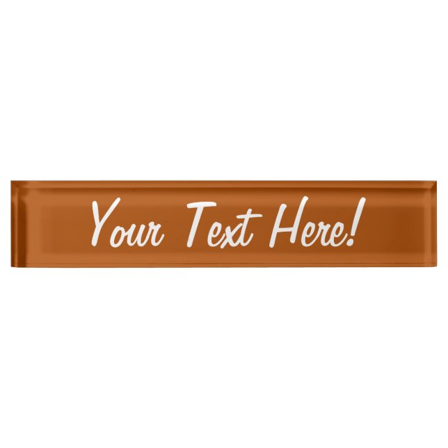Sienna brown colour decor ready to customize nameplate (Front)