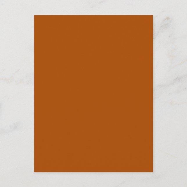 Sienna brown colour decor ready to customize postcard (Front)