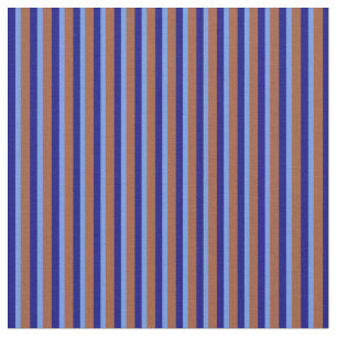 Sienna, Cornflower Blue, and Blue Pattern Fabric