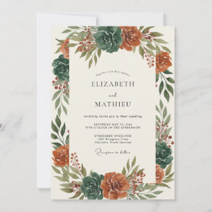 Sienna Dahlia Painted Wedding Invitation