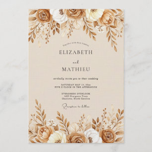 Sienna Earthy Botanical Wedding Invitation