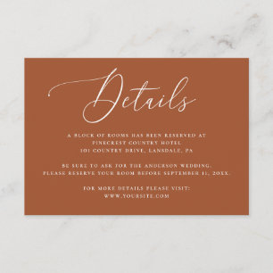 Sienna Fall Wedding Details   Terracotta Autumn Enclosure Card