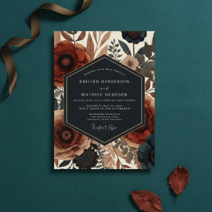 Sienna Floral Autumn Elegance Wedding Invitation