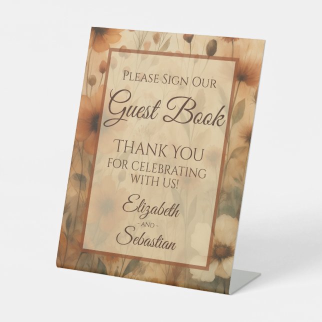 Sienna Floral Please Sign Our Guestbook Sign (Front)