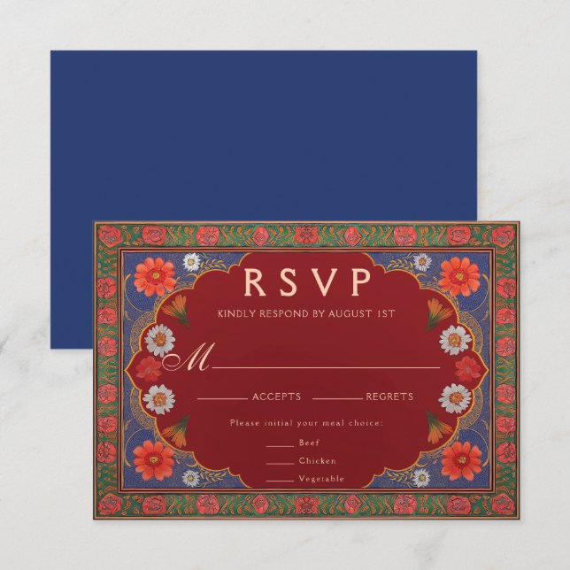 SIENNA I : Carte RSVP de mariage (Devant / Derrière)